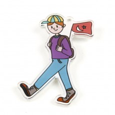 아크릴열쇠고리 배낭여행 캐릭터