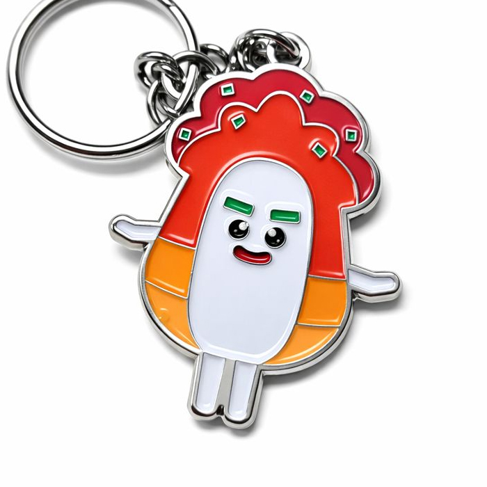 배추캐릭터 니켈도금 칠 금속키링